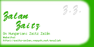 zalan zaitz business card